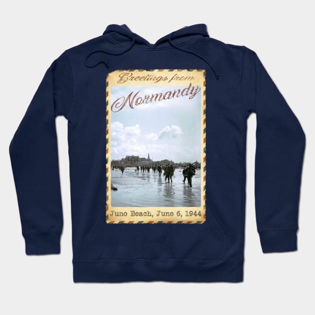 Greetings from Normandy - Juno Beach Hoodie by TenomonMalke